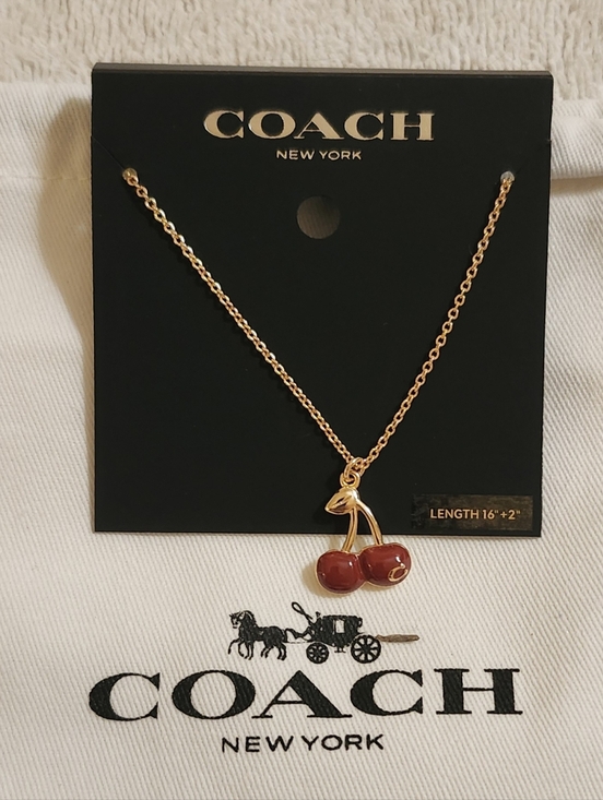 Coach Jewelry - New Authentic Coach Red & Gold Cherry Pendant Necklace